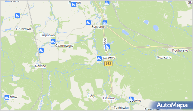 mapa Rzyszczewo gmina Białogard, Rzyszczewo gmina Białogard na mapie Targeo