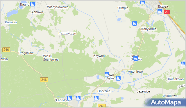 mapa Rzywno, Rzywno na mapie Targeo