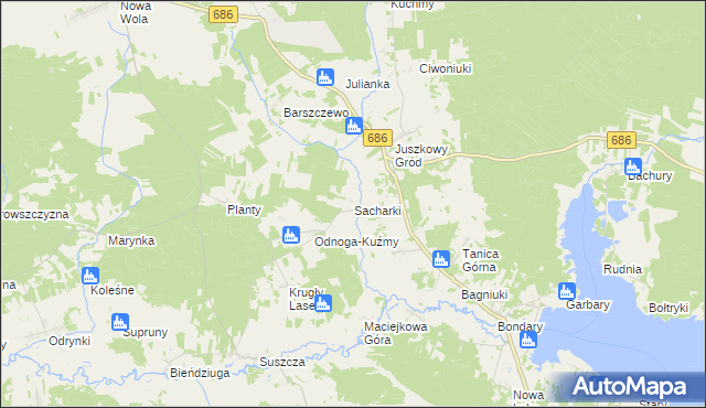 mapa Sacharki, Sacharki na mapie Targeo