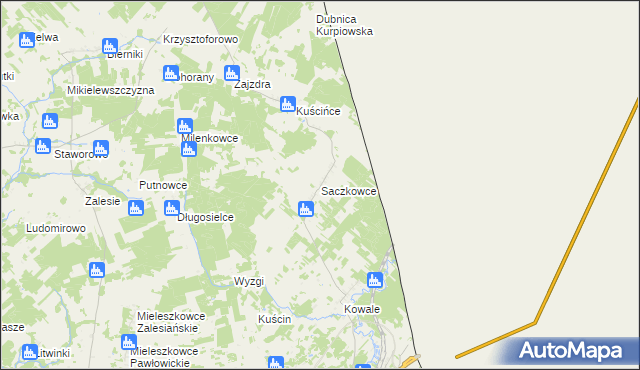 mapa Saczkowce, Saczkowce na mapie Targeo