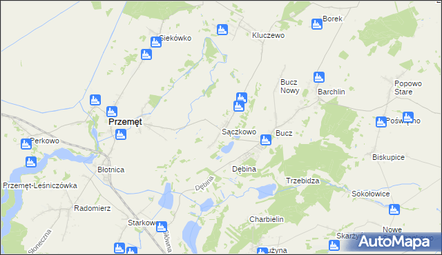 mapa Sączkowo, Sączkowo na mapie Targeo