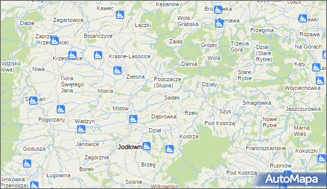 mapa Sadek gmina Jodłownik, Sadek gmina Jodłownik na mapie Targeo