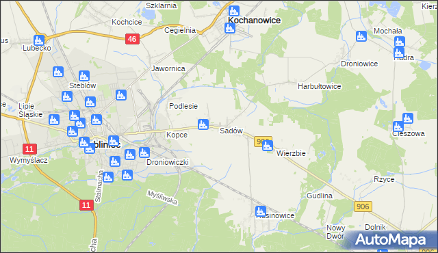 mapa Sadów, Sadów na mapie Targeo