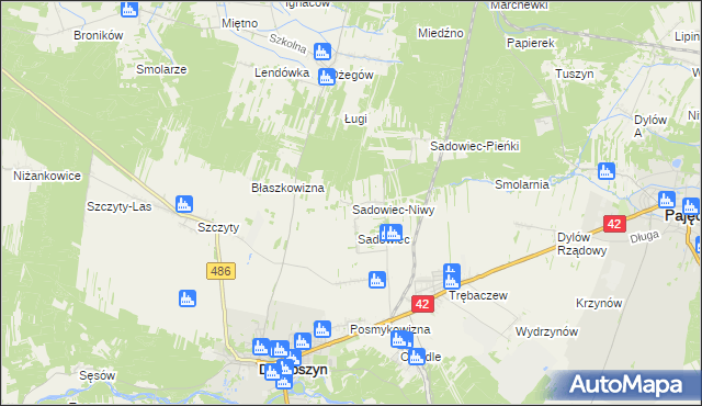 mapa Sadowiec-Niwy, Sadowiec-Niwy na mapie Targeo