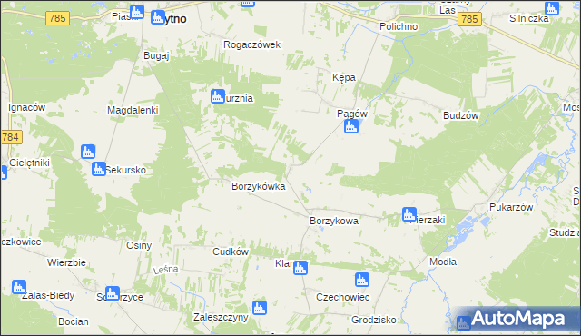 mapa Sady gmina Żytno, Sady gmina Żytno na mapie Targeo