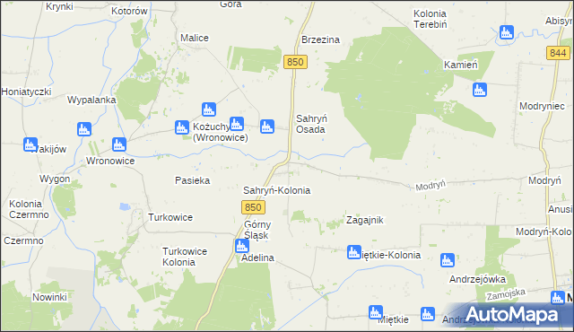 mapa Sahryń, Sahryń na mapie Targeo