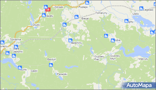 mapa Salminek, Salminek na mapie Targeo