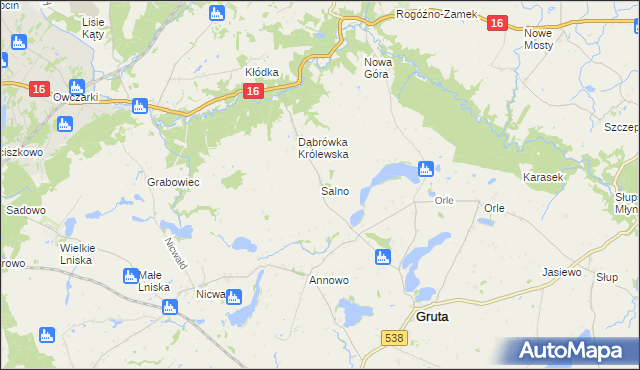 mapa Salno gmina Gruta, Salno gmina Gruta na mapie Targeo