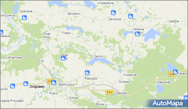 mapa Samin gmina Bartniczka, Samin gmina Bartniczka na mapie Targeo