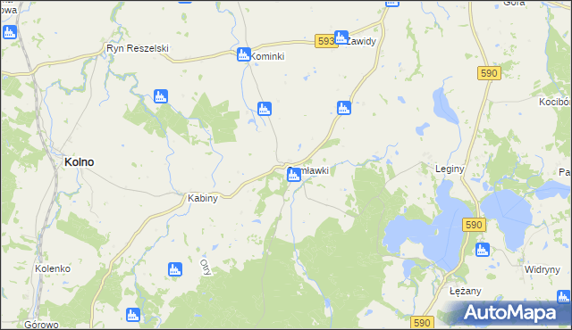 mapa Samławki, Samławki na mapie Targeo