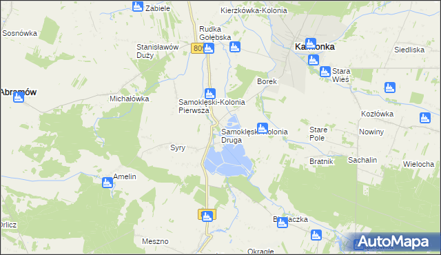 mapa Samoklęski-Kolonia Druga, Samoklęski-Kolonia Druga na mapie Targeo