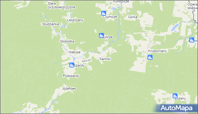 mapa Sanniki gmina Krynki, Sanniki gmina Krynki na mapie Targeo