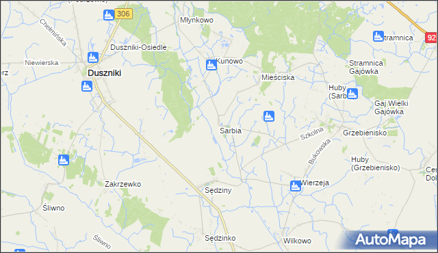 mapa Sarbia gmina Duszniki, Sarbia gmina Duszniki na mapie Targeo