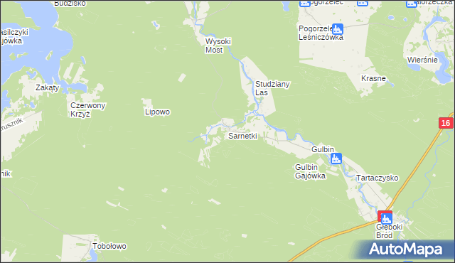 mapa Sarnetki, Sarnetki na mapie Targeo