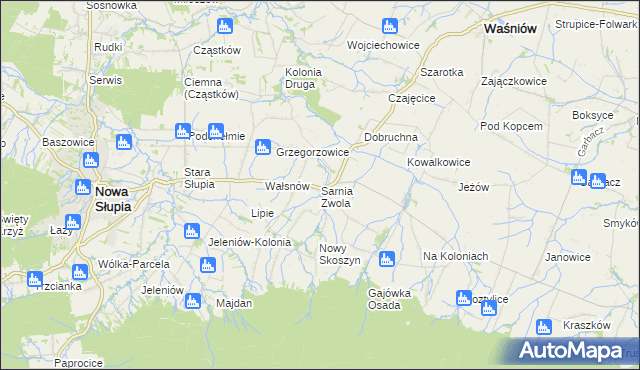 mapa Sarnia Zwola, Sarnia Zwola na mapie Targeo