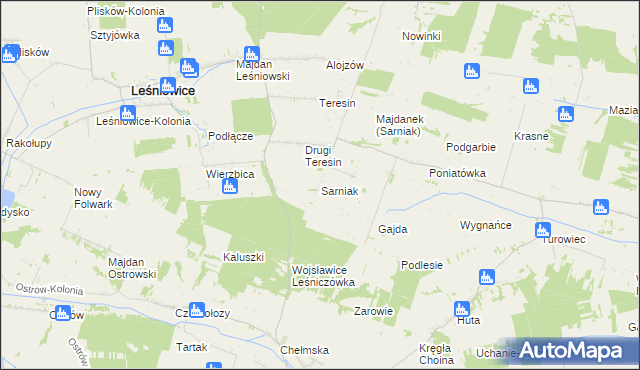 mapa Sarniak gmina Leśniowice, Sarniak gmina Leśniowice na mapie Targeo