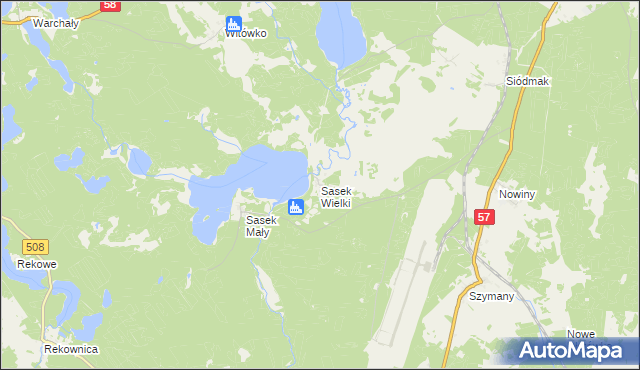 mapa Sasek Wielki, Sasek Wielki na mapie Targeo