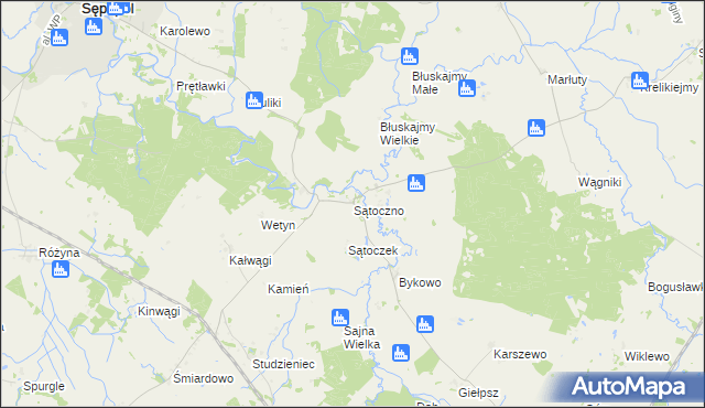 mapa Sątoczno gmina Korsze, Sątoczno gmina Korsze na mapie Targeo