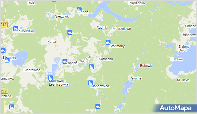 mapa Sątoczno gmina Lipnica, Sątoczno gmina Lipnica na mapie Targeo