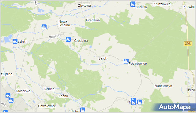 mapa Sątok, Sątok na mapie Targeo