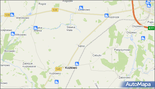 mapa Sątop, Sątop na mapie Targeo