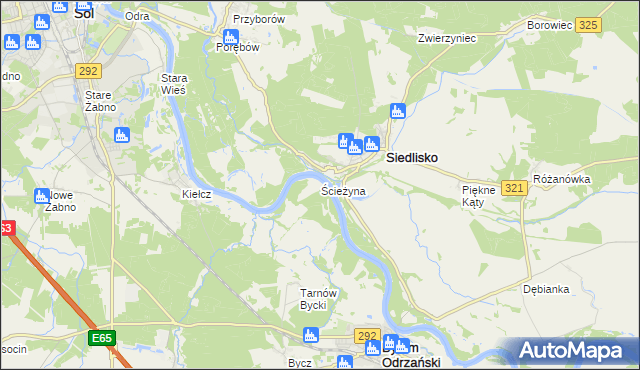 mapa Ścieżyna, Ścieżyna na mapie Targeo