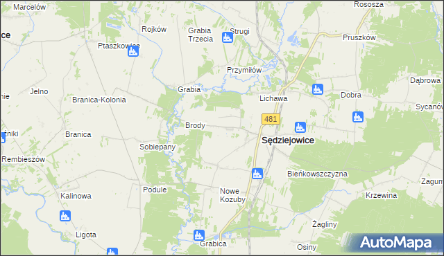 mapa Sędziejowice-Kolonia, Sędziejowice-Kolonia na mapie Targeo