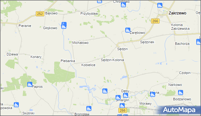 mapa Sędzin-Kolonia, Sędzin-Kolonia na mapie Targeo