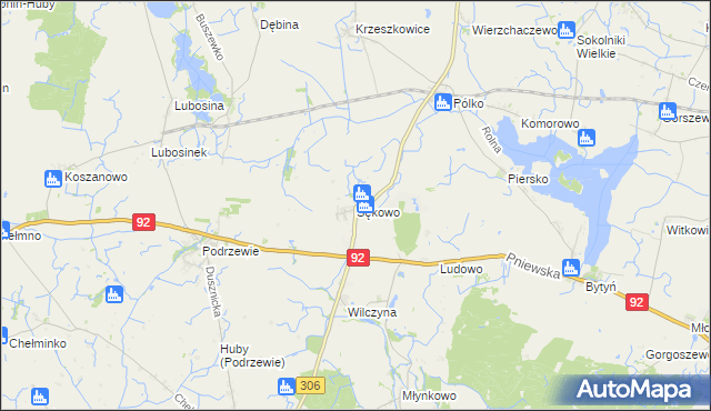 mapa Sękowo gmina Duszniki, Sękowo gmina Duszniki na mapie Targeo