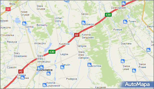 mapa Seligów, Seligów na mapie Targeo