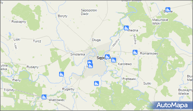 mapa Sępopol, Sępopol na mapie Targeo