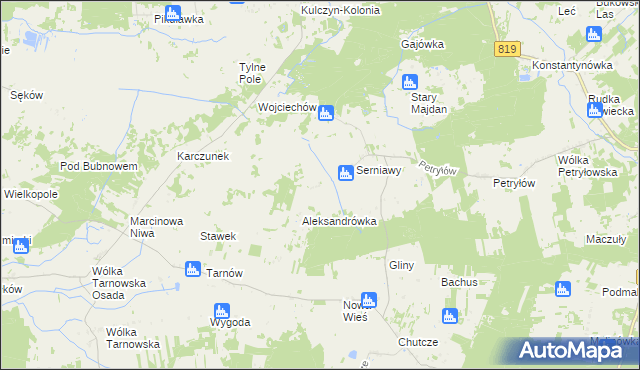 mapa Serniawy-Kolonia, Serniawy-Kolonia na mapie Targeo