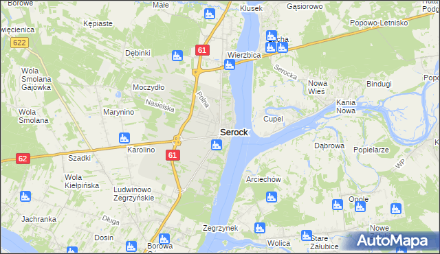 mapa Serock powiat legionowski, Serock powiat legionowski na mapie Targeo