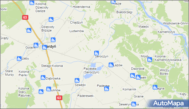 mapa Seroczyn gmina Sterdyń, Seroczyn gmina Sterdyń na mapie Targeo