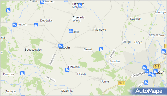 mapa Seroki gmina Lutocin, Seroki gmina Lutocin na mapie Targeo