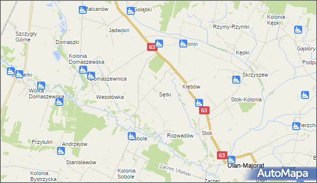 mapa Sętki, Sętki na mapie Targeo