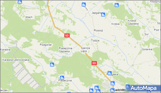 mapa Siarcza Łąka, Siarcza Łąka na mapie Targeo