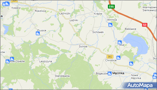 mapa Sichów, Sichów na mapie Targeo