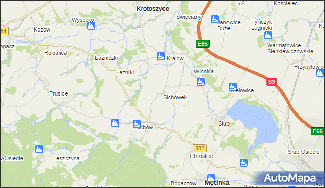 mapa Sichówek, Sichówek na mapie Targeo