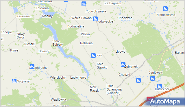 mapa Sidory gmina Raczki, Sidory gmina Raczki na mapie Targeo