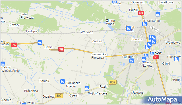 mapa Sięciaszka Pierwsza, Sięciaszka Pierwsza na mapie Targeo