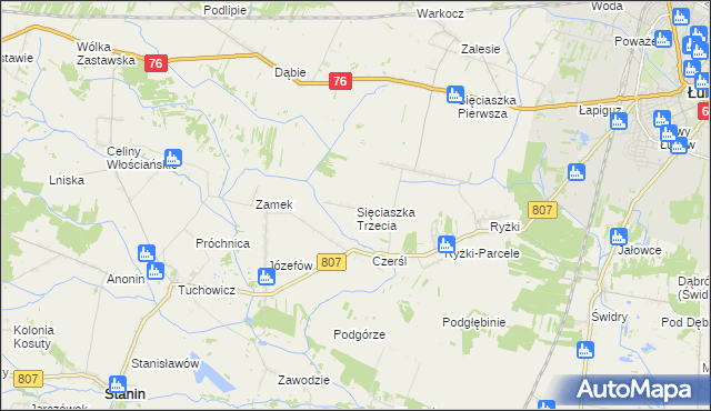 mapa Sięciaszka Trzecia, Sięciaszka Trzecia na mapie Targeo