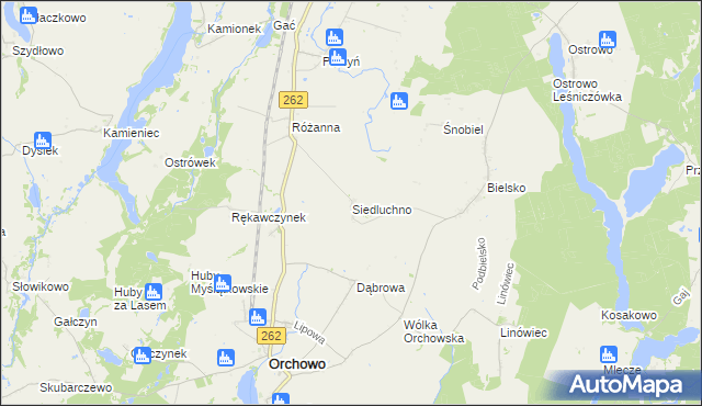 mapa Siedluchno, Siedluchno na mapie Targeo