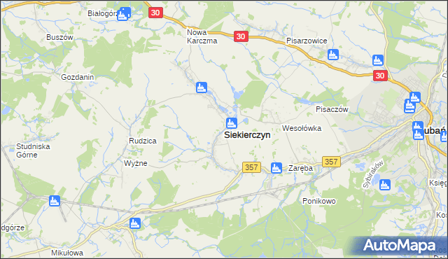 mapa Siekierczyn, Siekierczyn na mapie Targeo