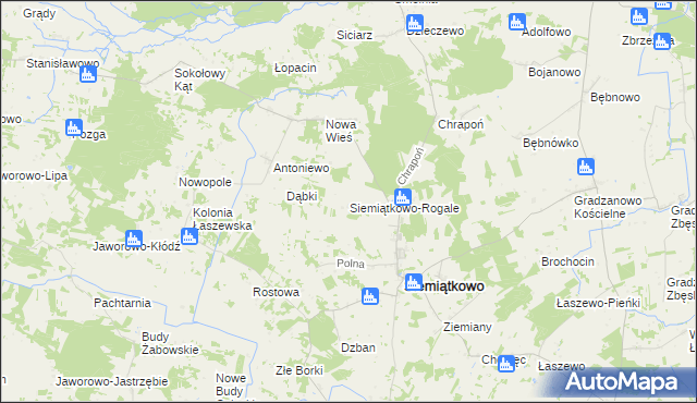 mapa Siemiątkowo-Rogale, Siemiątkowo-Rogale na mapie Targeo