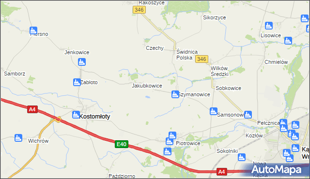 mapa Siemidrożyce, Siemidrożyce na mapie Targeo