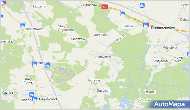 mapa Siemysłów, Siemysłów na mapie Targeo