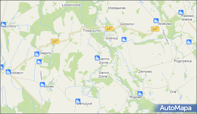 mapa Sienno Górne, Sienno Górne na mapie Targeo