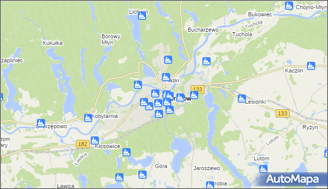 mapa Sieraków powiat międzychodzki, Sieraków powiat międzychodzki na mapie Targeo