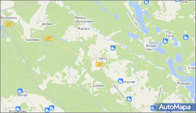 mapa Siercz, Siercz na mapie Targeo